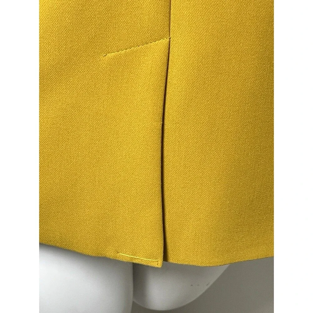 Banana Republic Double Breasted Blazer Gold Button Mustard 10‎ Petite Preppy